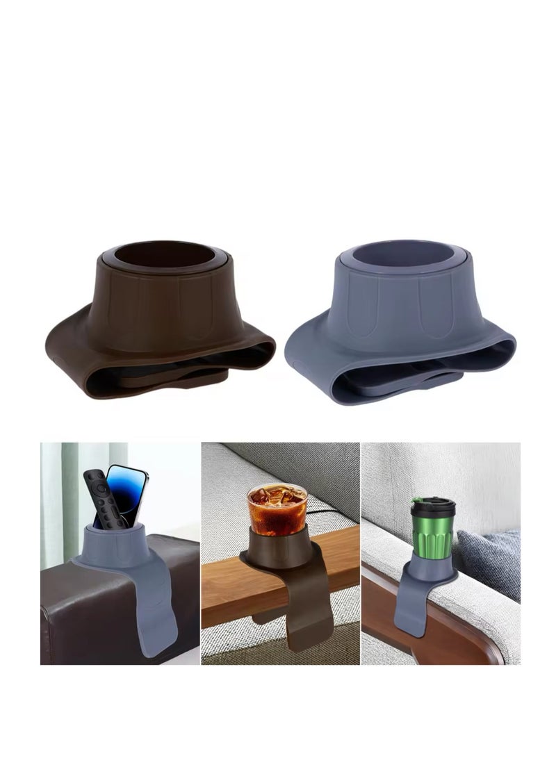 BLUE CORAL Sofa Storage Tray Anti Slip Silicone Sofa Storage Tray Drink Coaster Tray Waterproof Armrest Stand Cup Holder Home Organizer (Black)  - Image 5