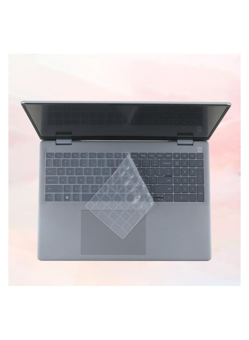غطاء سيليكون شفاف متوافق مع لابتوب ديل 16 بلس DB16250 مقاس 16 بوصة مزود بلوحة مفاتيح وزجاج مقوى عالي الوضوح - Image 5