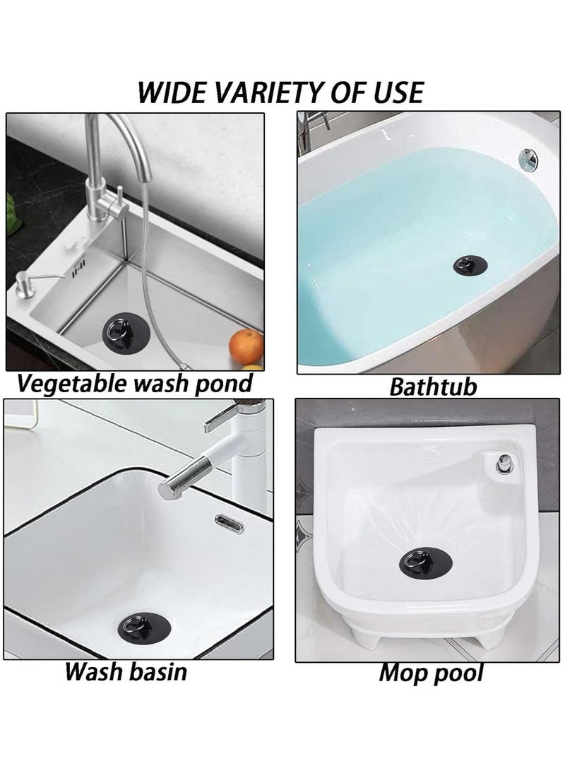 2 Pack Bathtub & Kitchen Sink Plug Set - Universal Drain Stopper Kit for Wash Basins - Fits Sizes 42mm to 45mm - Prevents Water Leakage and Keeps Sinks Clean - Image 2
