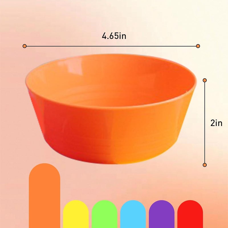 Haploon Kids Colorful Snack Bowl Set 24 Pcs 465 x 2 In Cereal Bowls and Toddler Bowl Set BPA Free Microwave Safe 6 Color Kids Plastic Bowls for Salad Dessert Soup Bowl Salad Dessert - Image 2