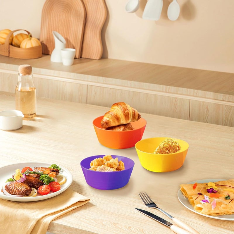 Haploon Kids Colorful Snack Bowl Set 24 Pcs 465 x 2 In Cereal Bowls and Toddler Bowl Set BPA Free Microwave Safe 6 Color Kids Plastic Bowls for Salad Dessert Soup Bowl Salad Dessert - Image 4