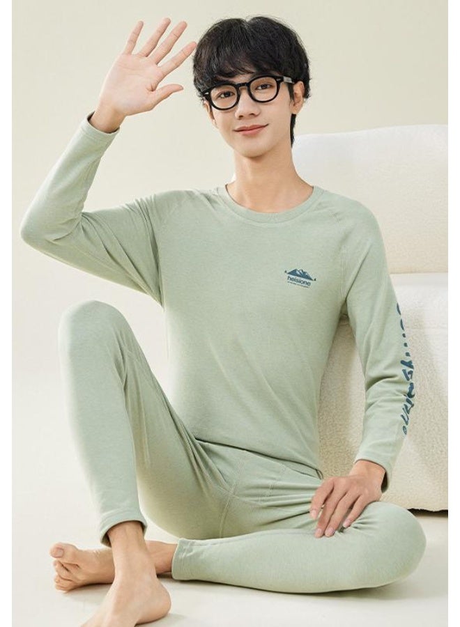 NIBEMINENT Boy's Wool And Silk Thermal Underwear Set For Junior High And High School Students