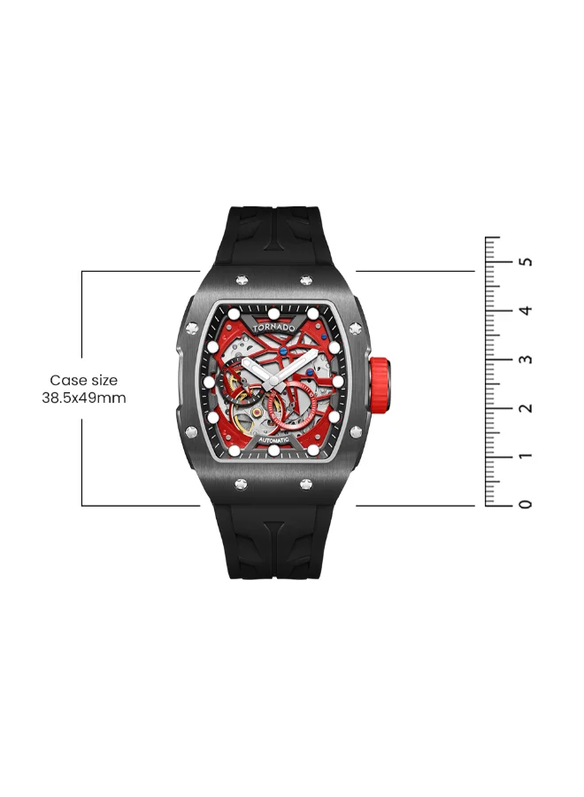TORNADO Men's Silicone Automatic Watch T24302-XSBB - 38.5x49 mm