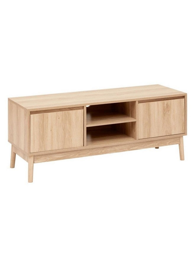 Five Simply Smart Abana 2-Cupboard Natural Oak Effect TV Unit Brown 48 x 39 x 120 cm 193546 - Image 1