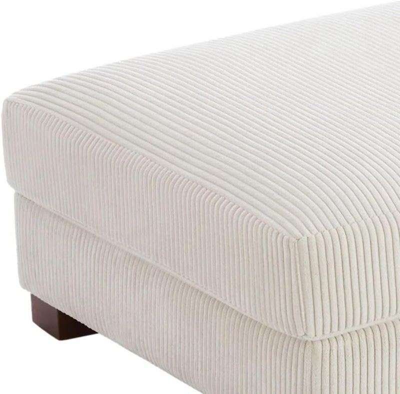Comfynest Modern Corduroy Ottoman - Beige - Image 3