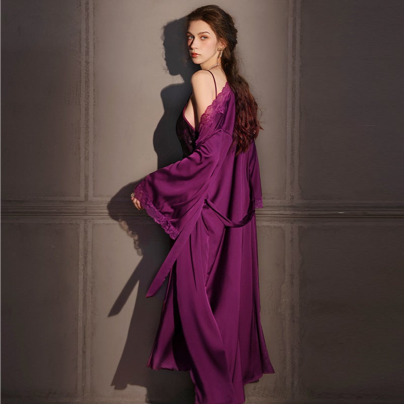 Women's Satin Night Gown Set - Image 5