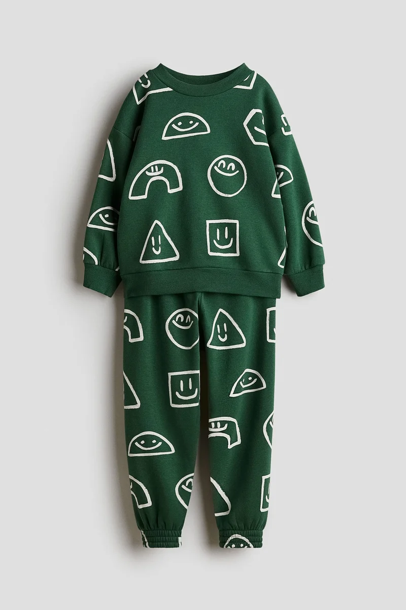 H&M 2-piece printed sweatshirt set