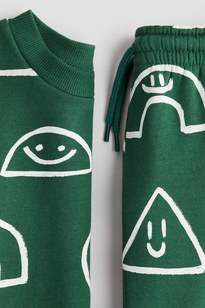 H&M 2-piece printed sweatshirt set