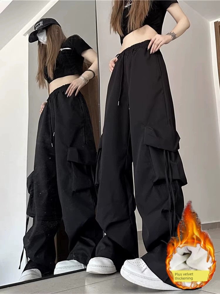 American retro overalls children's spring, summer, autumn and winter 2025 new loose wide-leg hiphop jazz dance assault pants - Image 2