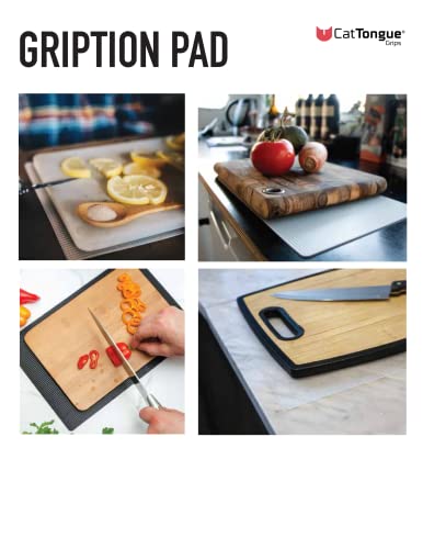 CatTongue Grips Non-Adhesive Anti-Slip Mat - Multi-Purpose Non-Slip Pad For Chefs & Home Cooks - Ideal Cutting Board Mat & Drawer Liner - Kitchen Essentials For Safety (Black, 8” x 12”) - Image 2