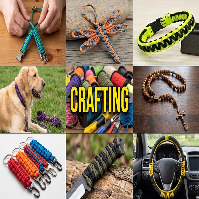 LUYADIN Paracord 240lb - Diameter 2mm Micro Utility Cord -3 Strand Parachute Spool Cord - 100ft 200ft,Paracord for Camping,Hiking,Fishing,Outdoor and DIY - Image 5