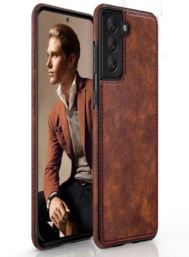 LOHASIC جراب LOHASIC لهاتف Galaxy S22 5G، مصنوع من الجلد الفاخر، مع غطاء واقٍ كامل مقاوم للصدمات، ومقبض مانع للانزلاق، مناسب للرجال والنساء، متوافق مع هاتف Samsung Galaxy S22 (2022) بشاشة 6.1 بوصة - بني - Image 1