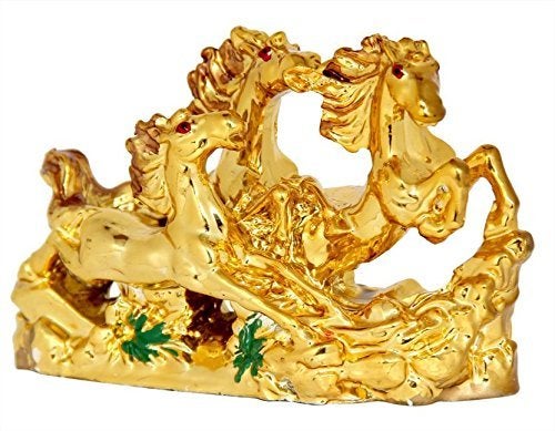 RIPE INDIA® Three Running Horses for Victory Fame and Luck (Golden Colour) - Image 2
