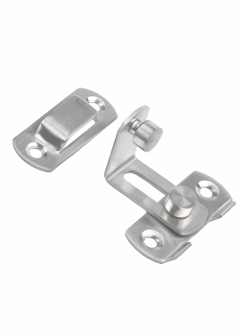 KASTWAVE Stainless Steel Latch, 90 Degree Protect Privacy Security Barn Door Lock, Solid Stainless Steel Safety Gate Latches, 2 Pack (Large 90 Degrees Silver) - Image 5