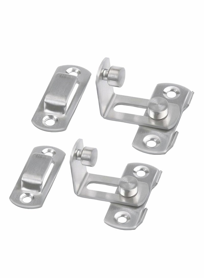 KASTWAVE Stainless Steel Latch, 90 Degree Protect Privacy Security Barn Door Lock, Solid Stainless Steel Safety Gate Latches, 2 Pack (Large 90 Degrees Silver) - Image 3