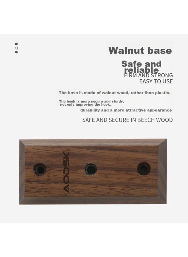 Aodsk Aw-gs11b Guitar Hook Wall Mount, Solid Wood Guitar Stand, Acoustic Guitar And Violin Universal Stand, Black Walnut Wood - Image 2