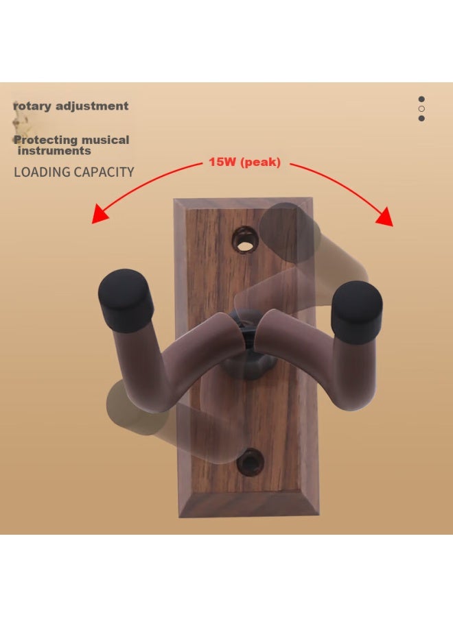Aodsk Aw-gs11b Guitar Hook Wall Mount, Solid Wood Guitar Stand, Acoustic Guitar And Violin Universal Stand, Black Walnut Wood - Image 5