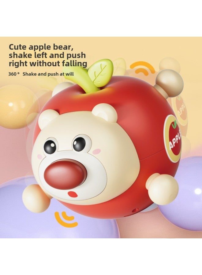 Apple Bear Tumbler Rattle Toy Baby 1-3 Baby Puzzle Early Education Teeth Molar Children's Toy 6-Color:Apple Bear Tumbler (red)  - Image 4