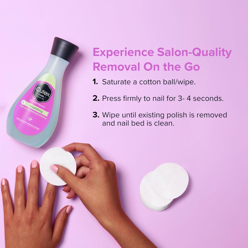 Cutex Nourishing Nail Polish Remover, Leaves Fingernails & Toenails Looking Healthy, Contains Vitamin E, 6.7 fl oz - Image 4