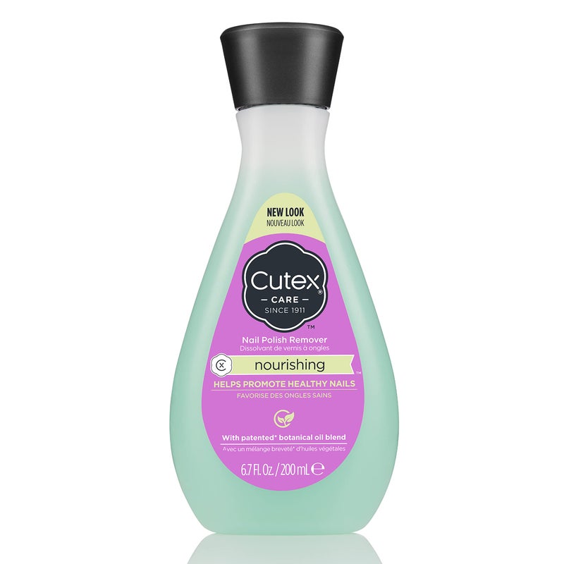 Cutex Nourishing Nail Polish Remover, Leaves Fingernails & Toenails Looking Healthy, Contains Vitamin E, 6.7 fl oz - Image 1