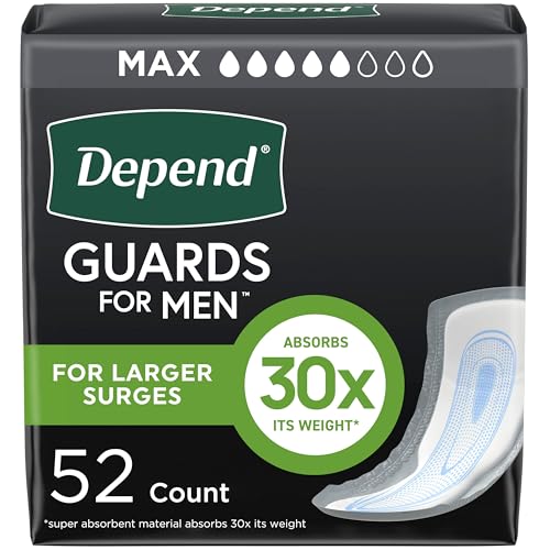 Depend Guards Incontinence Pads for Men, Maximum Absorbency, 52 Count, Packaging May Vary - Image 1