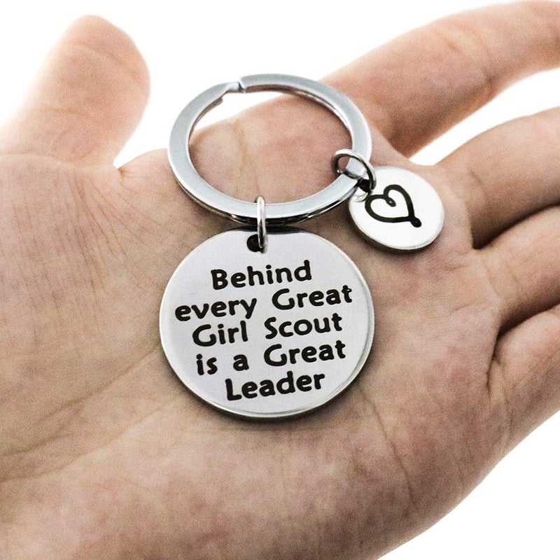 Meiligo Girl Scout Leader Gift Behind Every Great Girl Scout is a Great Leader Keychain Scout Leader Gift Troop Leader Gift - Image 2