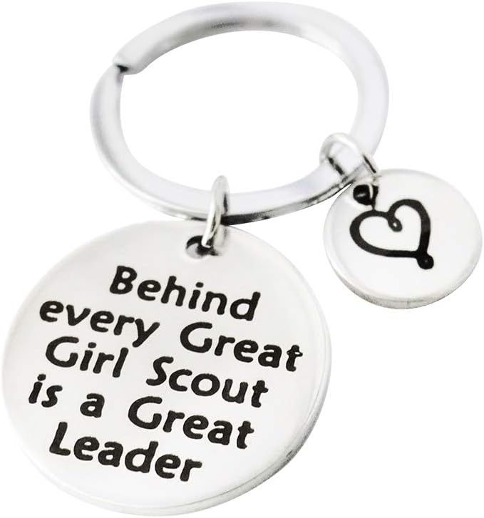Meiligo Girl Scout Leader Gift Behind Every Great Girl Scout is a Great Leader Keychain Scout Leader Gift Troop Leader Gift - Image 1