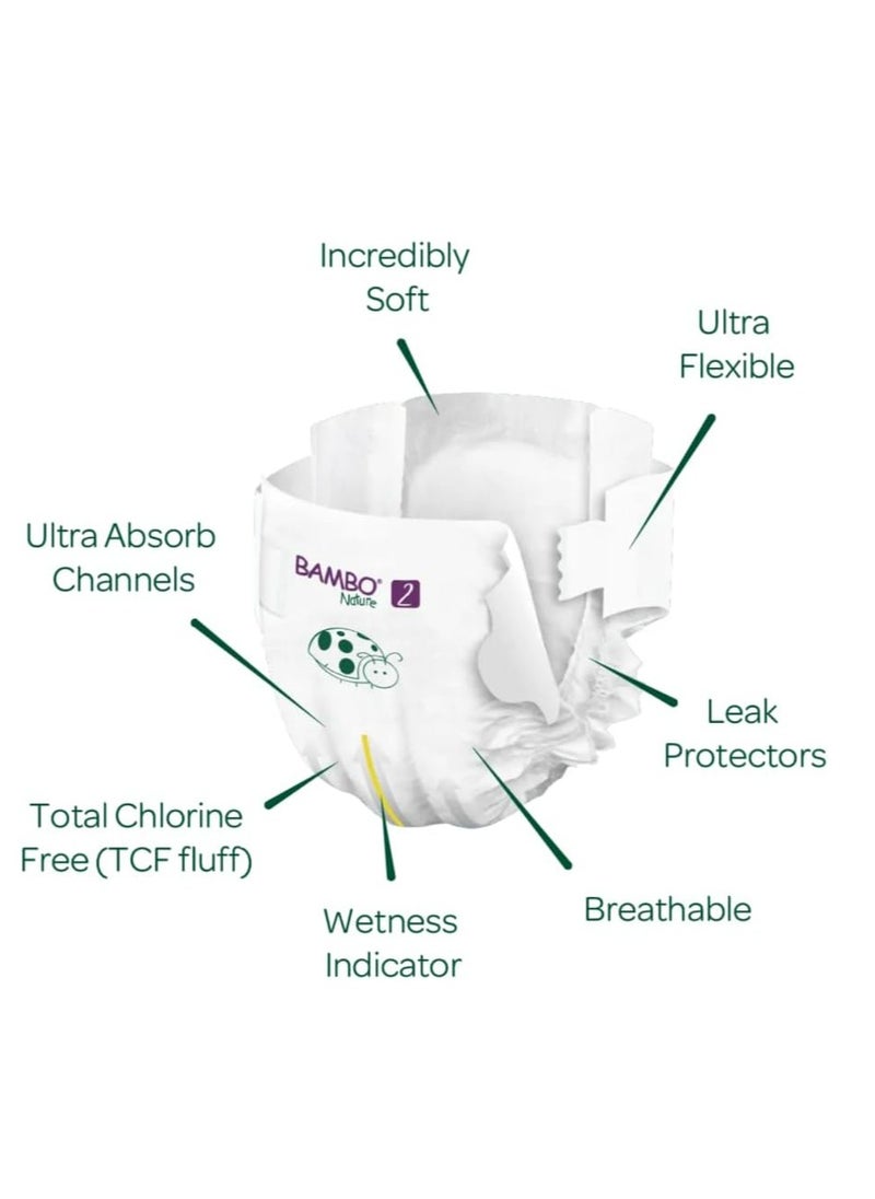 BAMBO NATURE Bambo Nature Premium Eco Nappies, Eco-Friendly Sustainable Nappies, Enhanced Leakage Protection, Secure & Comfortable Baby Nappies, Size 2 Nappies (7-13lb/3-6kg), Mini, 30 Count (Pack of 6)  - Image 5