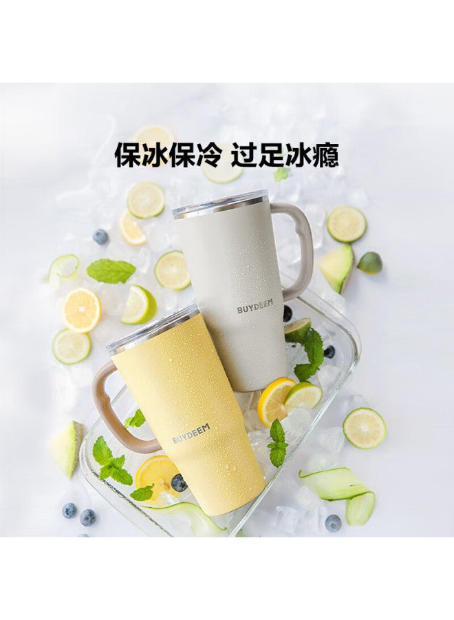 Buydeem Jumbo Straw Cup Large Capacity Insulated Stainless Steel Travel Outdoor Tumbler