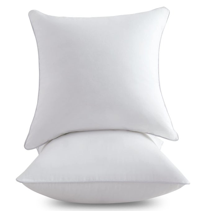 16 X 16 PILLOW INSERTS SET OF 2 16 INCH SQUARE INTERIOR SOFA THROW PILLOW WITH 100 COTTON COVER DECORATIVE PILLOW INSERT PAIR WHITE COUCH PILLOW