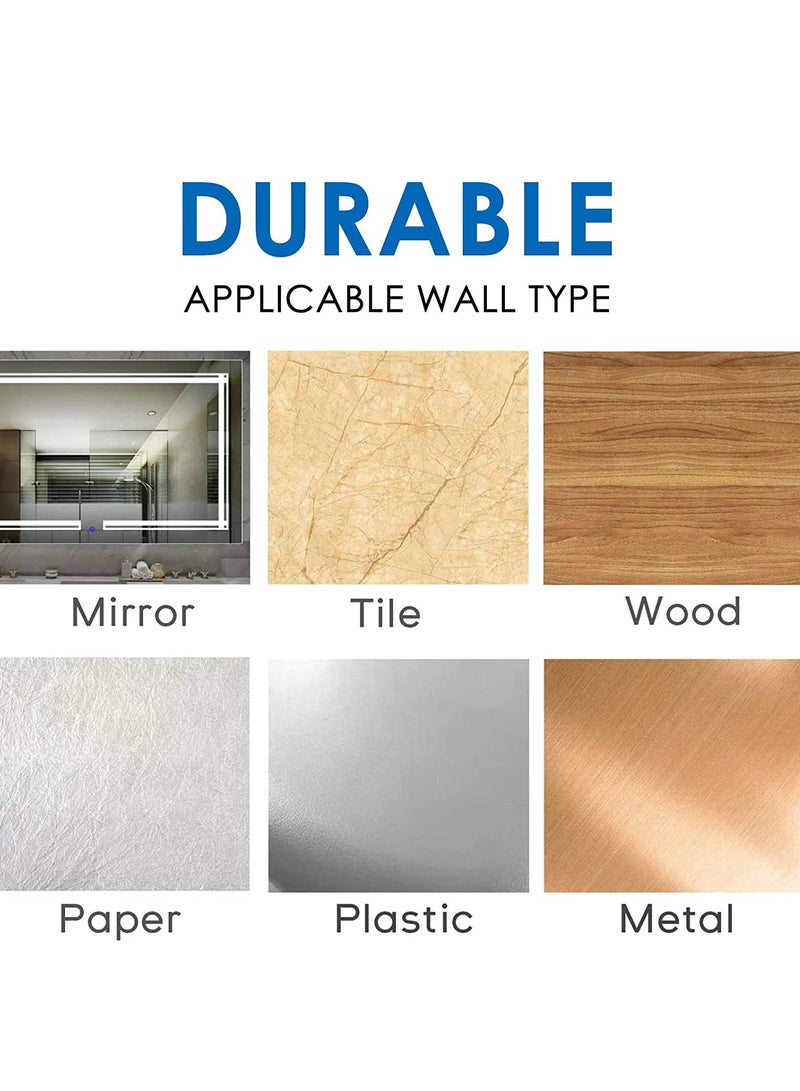 Excefore حامل فرشاة الأسنان مثبت على الحائط مع غطاء، 2 قطعة حامل فرشاة أسنان في الحمام، منظم تخزين فرشاة الأسنان ذو شقين مغطى ذاتي اللصق لحمام سكن الطلاب ومرايا الدش (رمادي) - Image 4