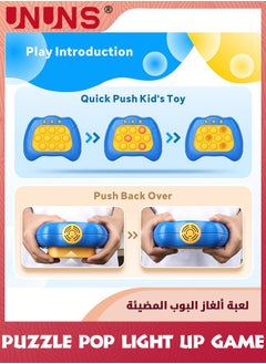 UNUNS Pop Fidget Toys,Puzzle Pop Light Up Game,Electronic Quick Push Game,Squeeze Sensory Fidget Toys,Handheld Console Cool Stuff Toys,Gift For Adults Teens Kids Stress Relief And Brain Exercise,Blue  - Image 2