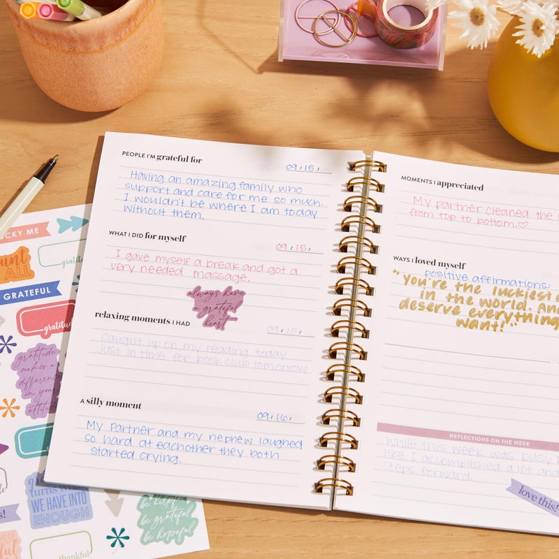Erin Condren Inspired Collection - A5 Gratitude Journal - Coiled Binding- Inspired - Image 2