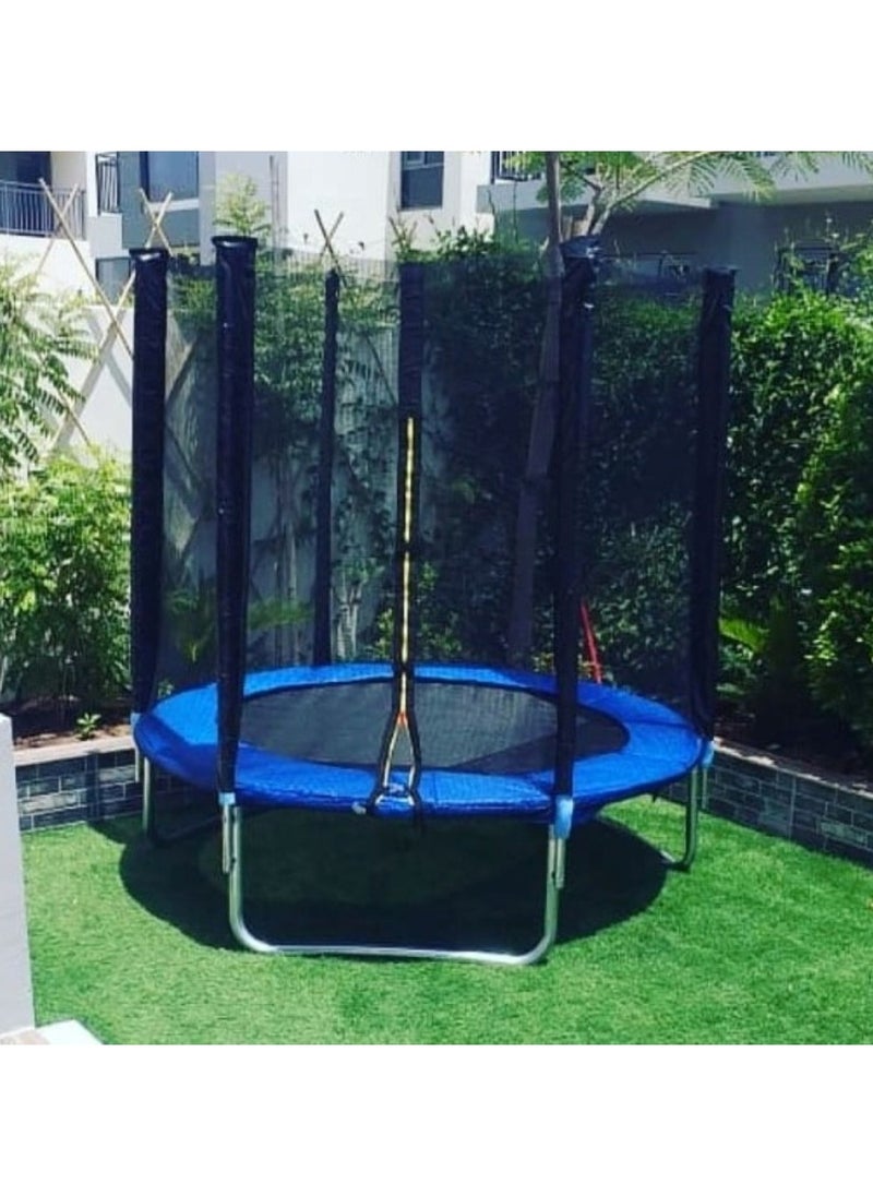 Huitich - 6Ft Kids Outdoor Round Trampoline With Safety Net - Image 1