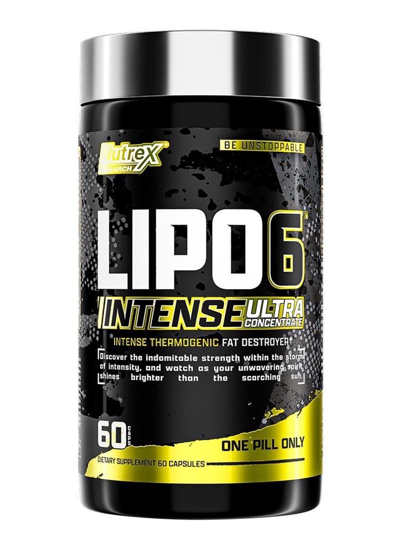 Nutrex Research Lipo‑6 Intense Ultra Concentrate 60 Capsules Extreme Energy 