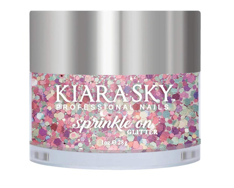 Kiara Sky 3D Glitter Nail Art  Sprinkle On Collection 1 oz  Mix with Acrylic Gel Polish or dip Powder  I Dont Pink So