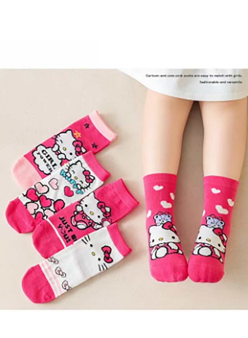 Cartoon pattern children's socks, mid-calf socks, cotton socks, autumn and winter stockings, comfortable and versatile (size: M (suitable for children aged 3-5)  - Image 1