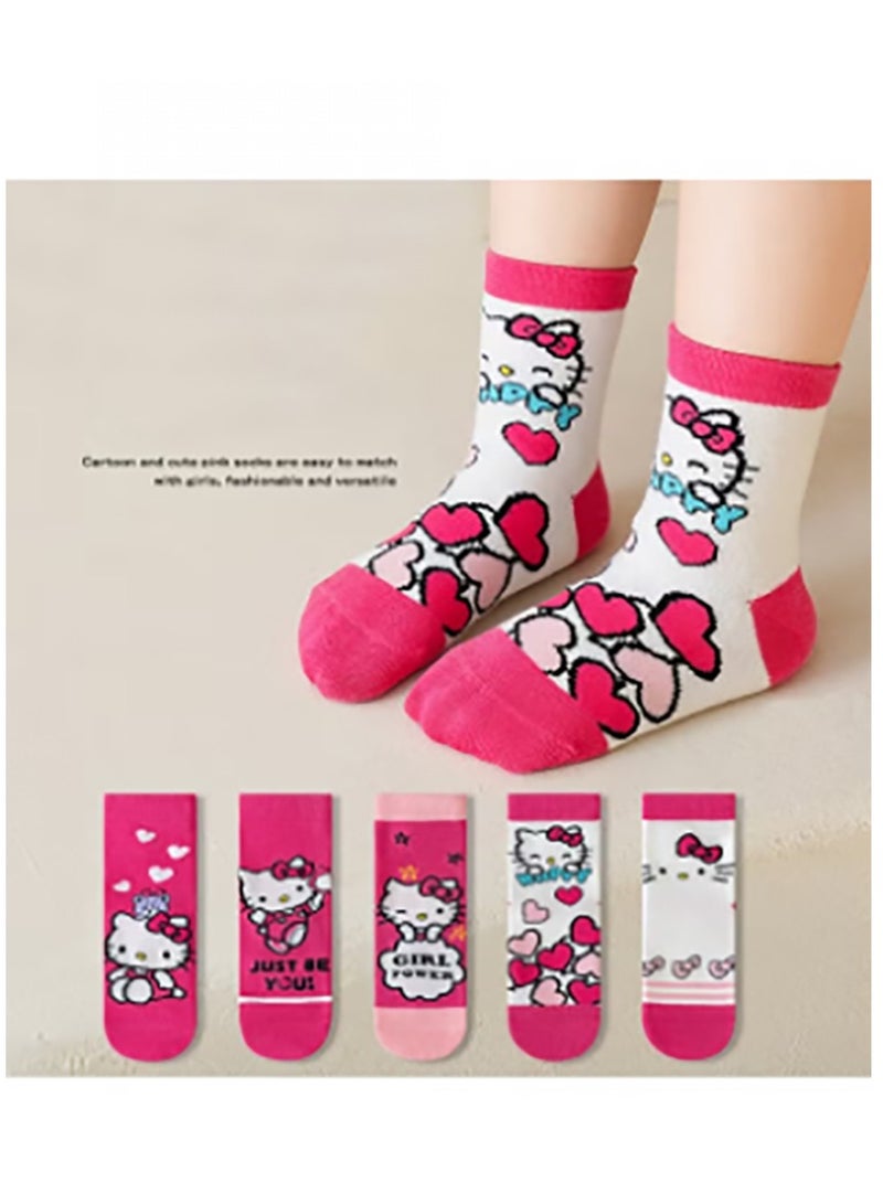 Cartoon pattern children's socks, mid-calf socks, cotton socks, autumn and winter stockings, comfortable and versatile (size: M (suitable for children aged 3-5)  - Image 2
