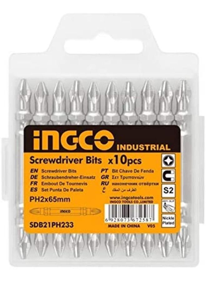 INGCO Screwdriver Bits 10 Pieces Ph 2X65Mm