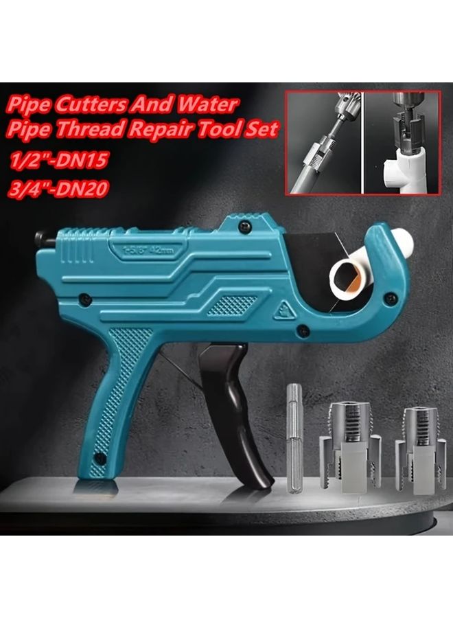 1 Set Pipe Cutter Thread Repair Tool Kit Ratchet Plumbing Tool for 1 2 DN15 to 3 4 DN20 Sizes - Image 4