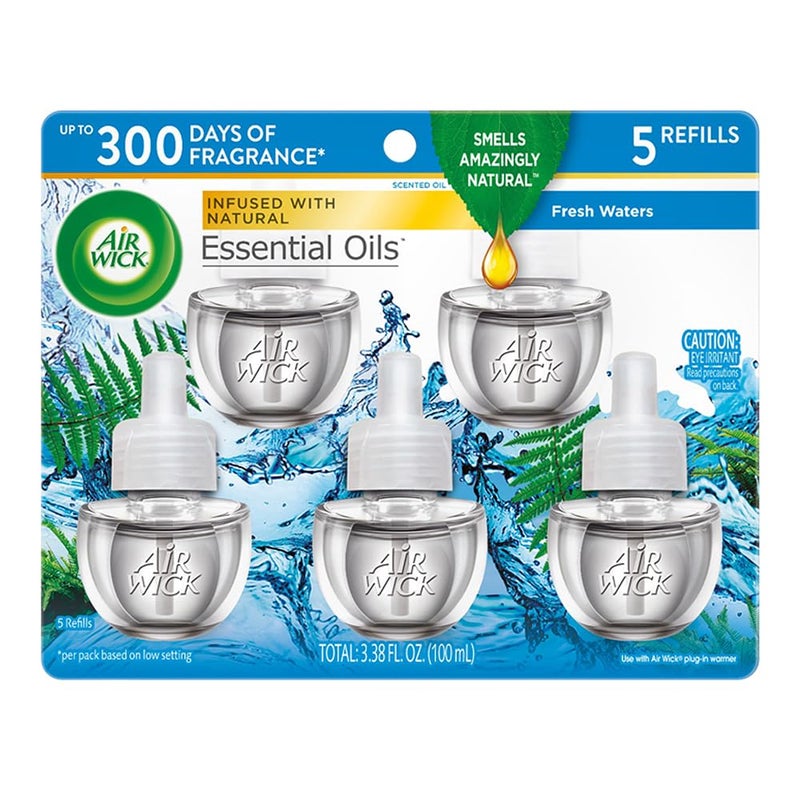 Air Wick Air Wick Scented Oil Refill, 5ct, Fresh Waters, Air Freshener, Essential Oils  - Image 2