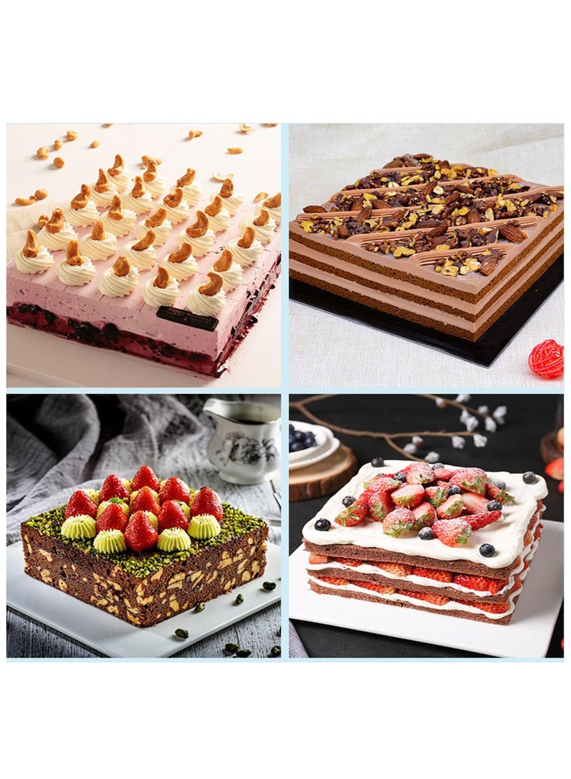 3-Piece Set Of Square Stainless Steel Cake Baking Molds 4 Inches 6 Inches 8 Inches Suitable For Baking Mousse, Pancakes (3 Different Sizes) 20x20x5cm, Silver - Image 2