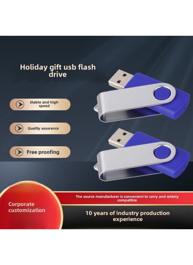 Generic - 4GB USB2.0 Rotary U Disk Bidding Advertising High Speed U Disk Promotional Gift U Disk Customization-Colour:Usb2.0 Color Random-Capacity:4GB - Image 1
