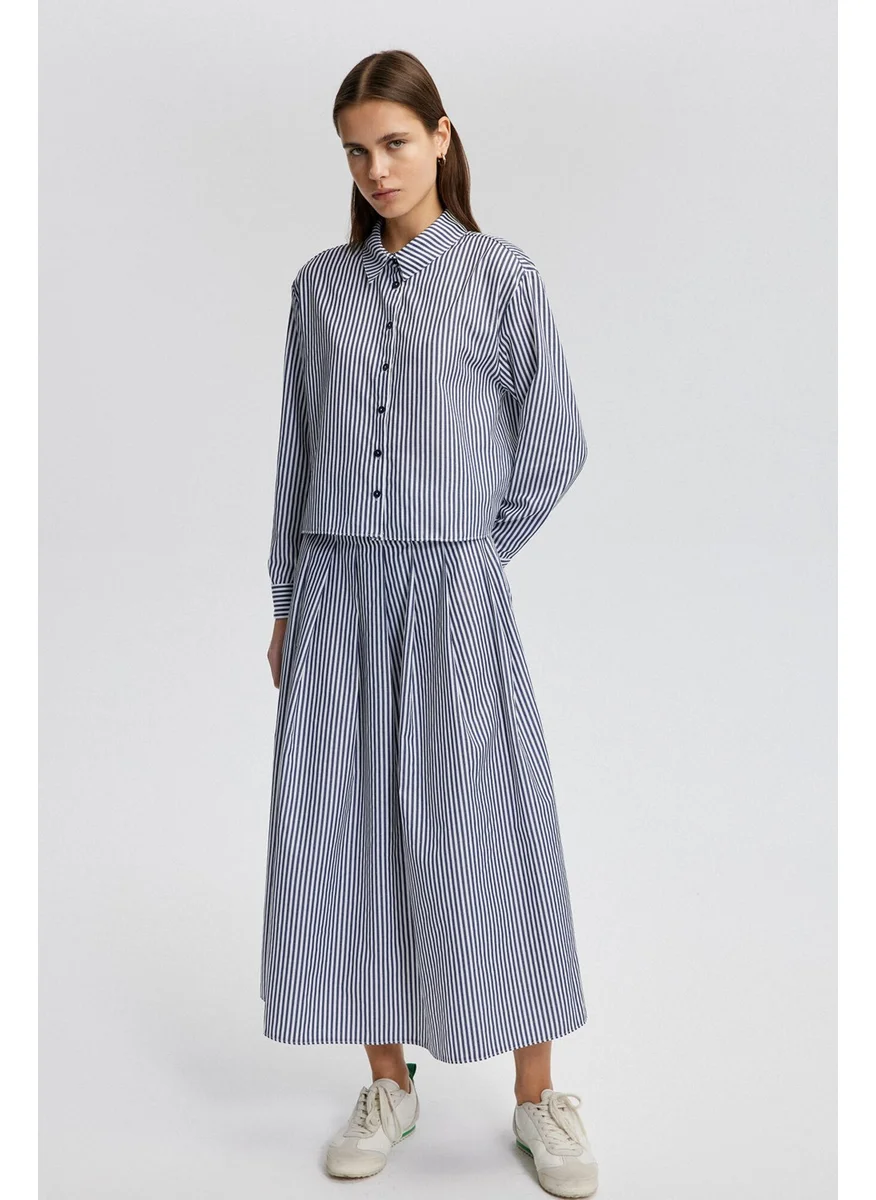 تاتشي Touche Pleated Skirt Shirt Set