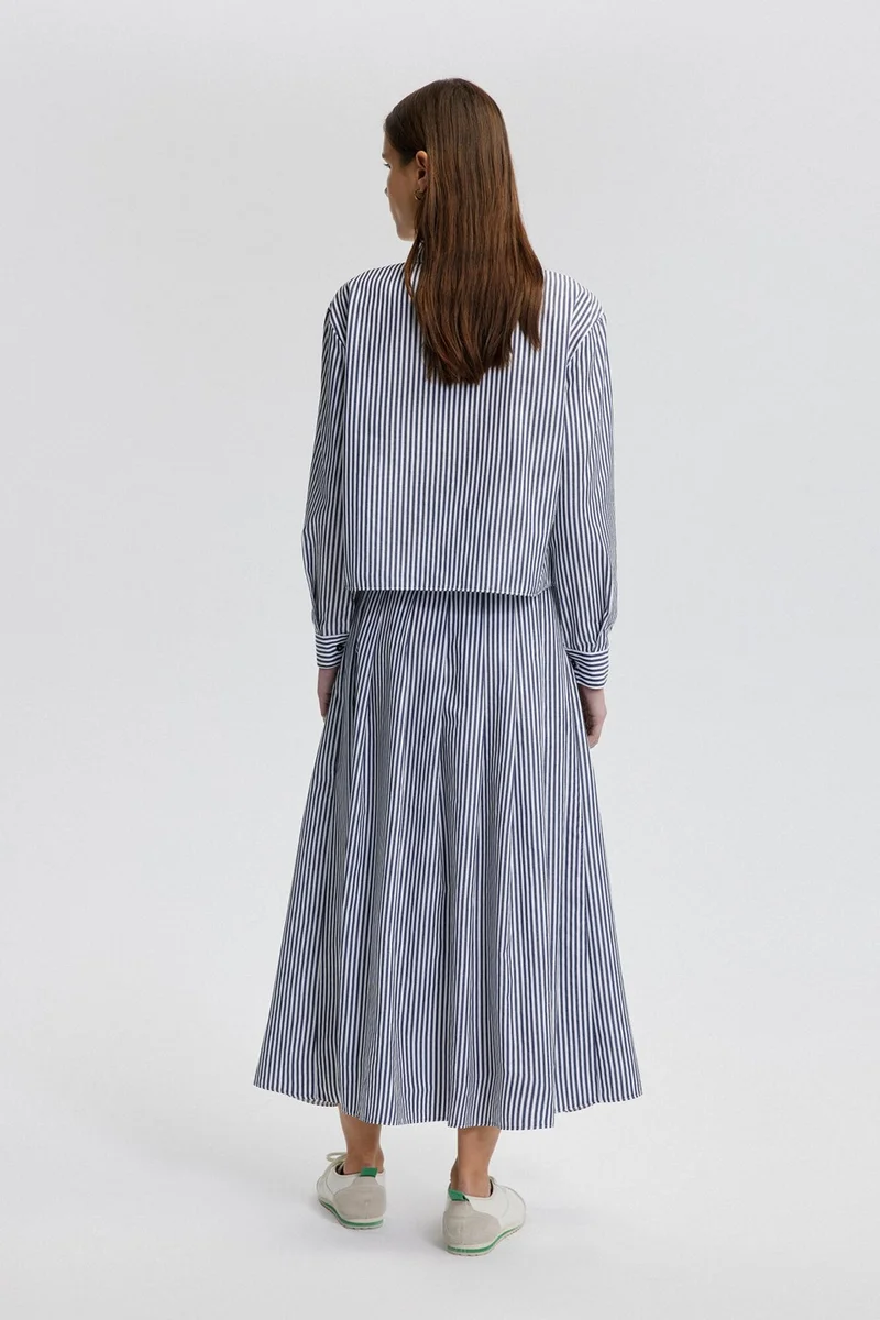 Touche Striped Shirred Dress