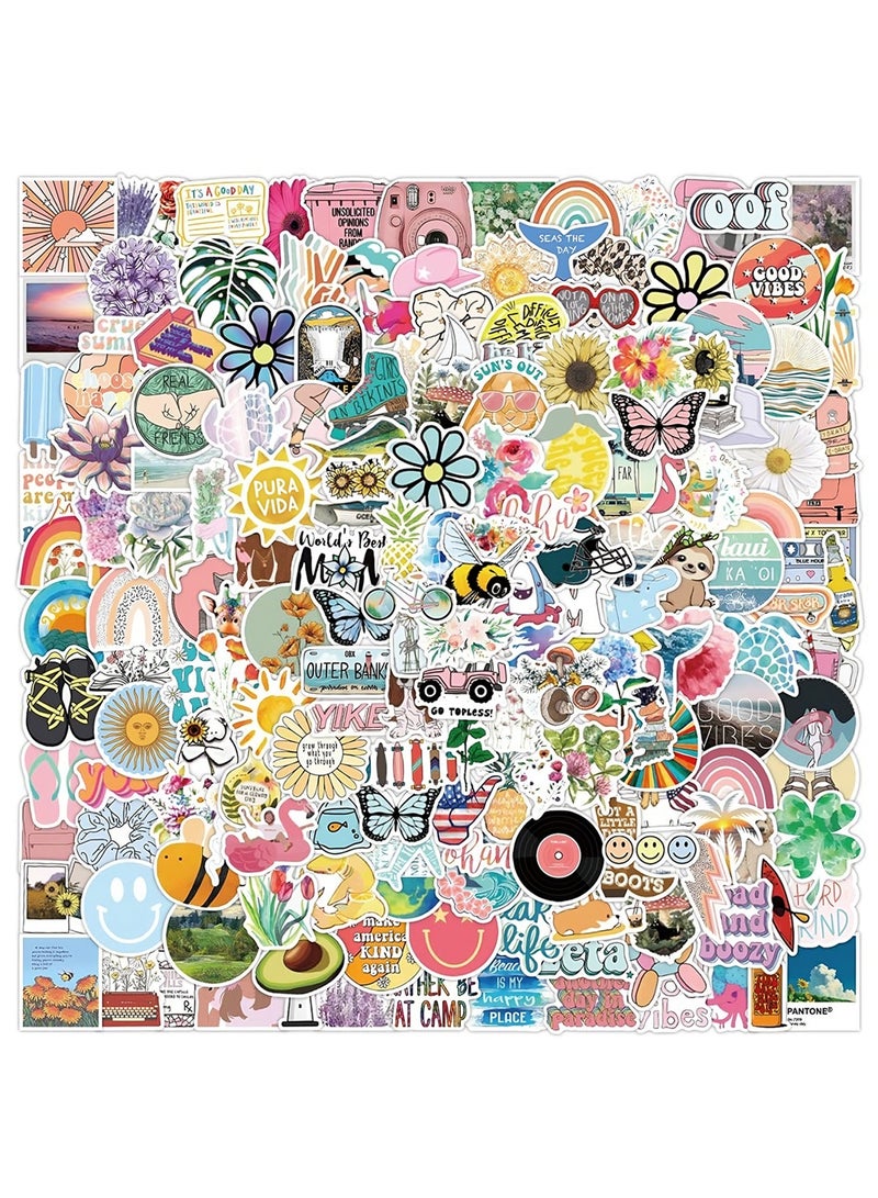 Barakah Aesthetic Waterproof Stickers for Kids and Teens, 200 PCS Car Decals, Hydroflask and Laptop Stickers, Ideal for Skateboards and Personalization - Image 1