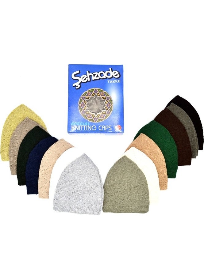 Hac Dünyası - Hajj World Prince Skullcap 12 Pack Mixed Colors - Image 1