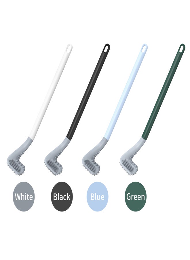 Long Handle Toilet Brush Wall-mounted TPR Bristles Toilet Brush Cleaner No-drilling Bathroom Deep Cleaning Toilet Bowl Brush No Dead End Cleaning Brush - Image 2