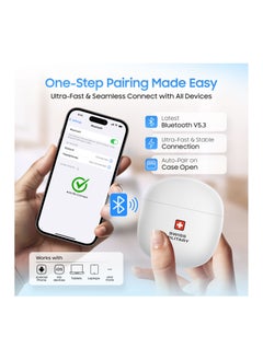 SWISS MILITARY VICTOR6 High Bass True Wireless Earbuds - 24 Hours Total Playtime, 180 Days Standby, Smart Touch Controls, Seamless Connectivity, Secure Fit for Workouts & Travel - White  - Image 5