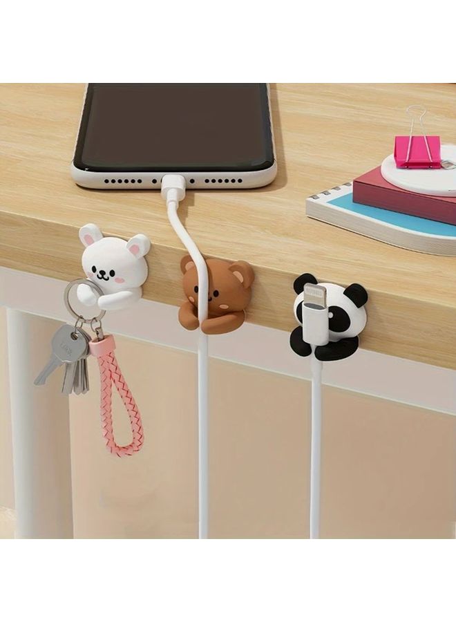 White Multi Functional Desktop Cable Organizer For Mouse Headphone And Data Cables - Image 4
